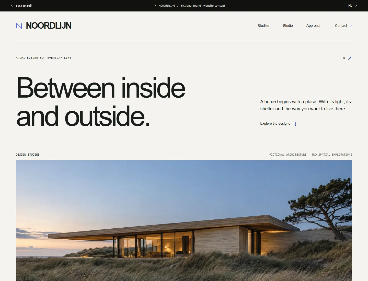 Desktop view of my NOORDLIJN website concept.